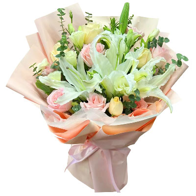 内江10朵玫瑰百合混搭，爱是难忘时刻